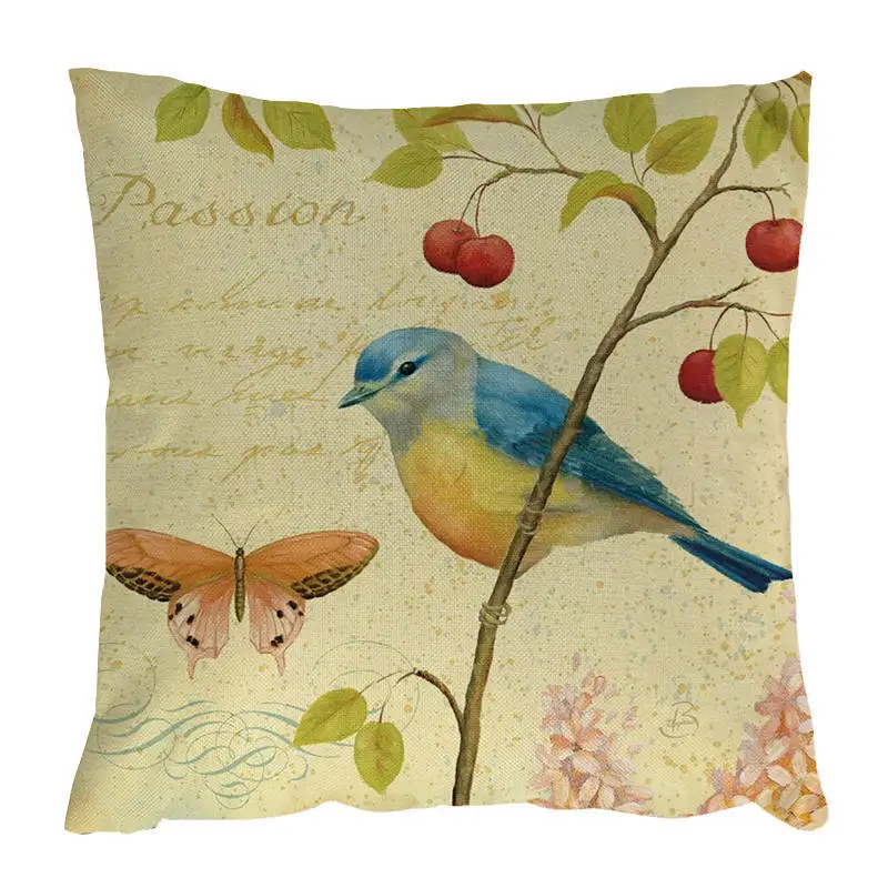 45x45 см винтажный стиль масляная живопись подушки с птицами чехлы в европейском