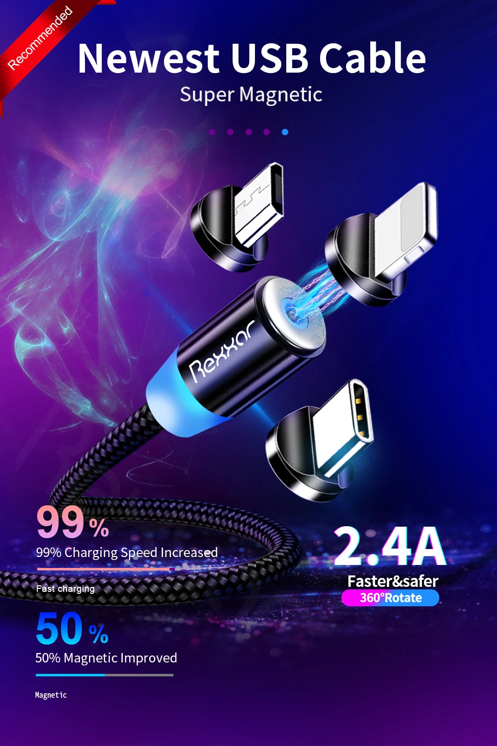 Магнитный кабель type C usb зарядный кабель Micro USB зарядное устройство для samsung Xiaomi iphone кабели для мобильных телефонов USB-C Магнитный шнур 1 м 2 м