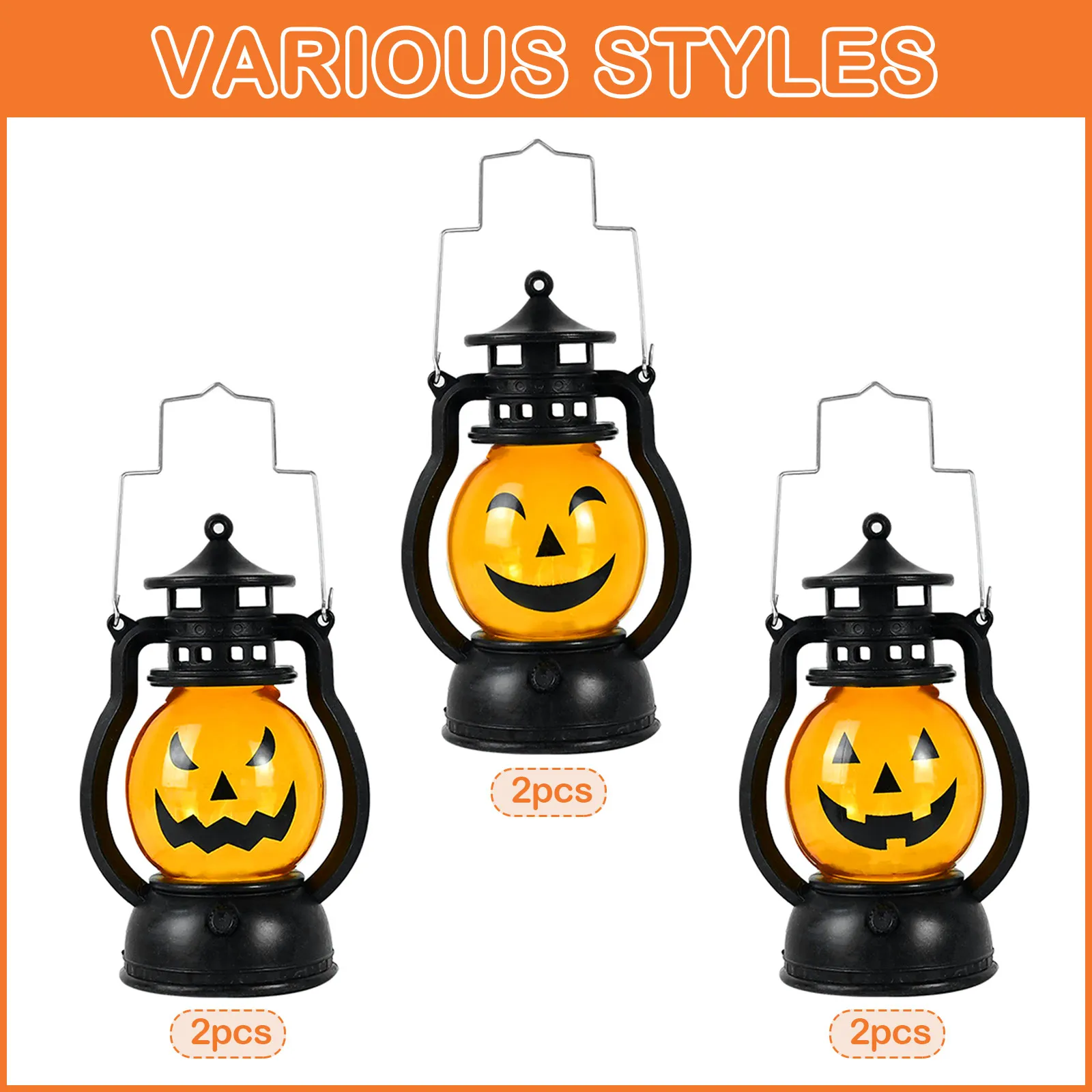Halloween Pumpkin LED Lights Portable Pony Lantern Oil Lamp for Home Bar Outdoor Hanging Decor Horror Props Gifts | Игрушки и хобби