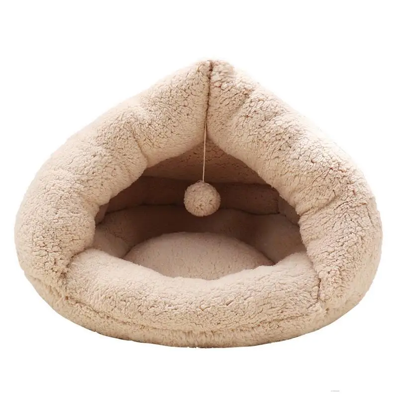 

The New Dog Bed Warm Fleece Round Dog Kennel House Long Plush Winter Pets Dog Beds For Medium Cats Soft Sofa Cushion Mats
