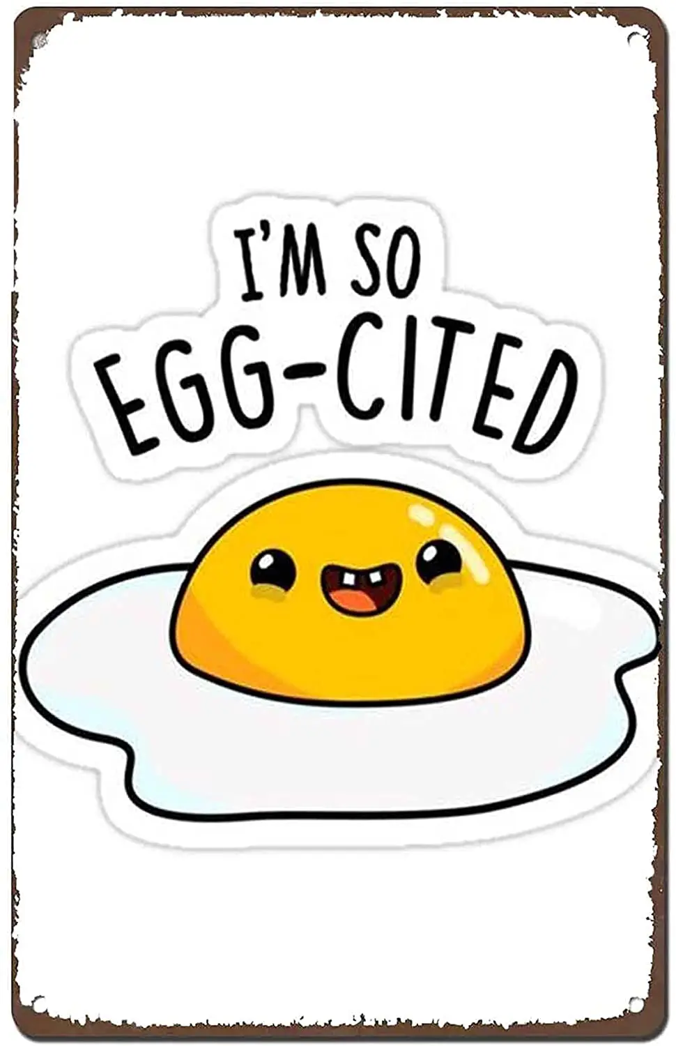 

Милые стикеры BILICome в виде яйца для еды, металлические оловянные Стикеры, подходят для сада, детской фермы, туалета, улицы, дома