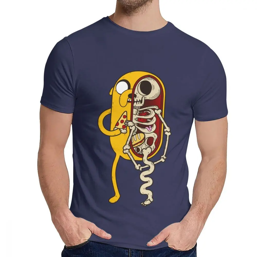 Тёмно-синий Мужская футболка Adventure Time хорошая хлопковая Новая мужская Винтажная футболка с круглым вырезом - Цвет: Тёмно-синий
