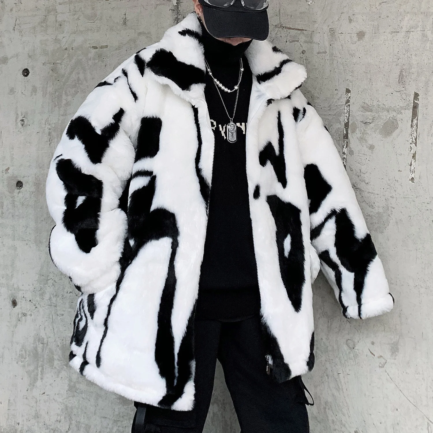 Мужская зимняя куртка из искусственной кожи с принтом | одежда