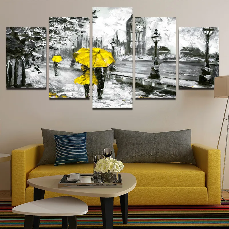 Горячая Распродажа модная Настенная картина для влюбленных серый пейзаж Синий