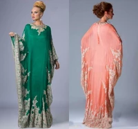 chiffon kaftan dubai arabian evening dresses long sleeves appliques lace fitted muslim mother of the bride dress plus size