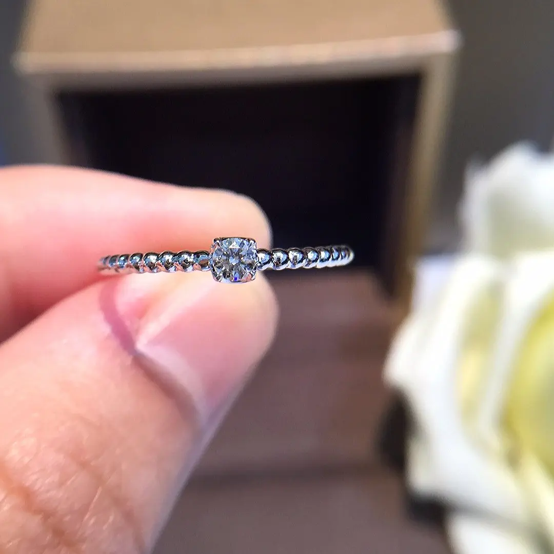 Кольцо с натуральным бриллиантом 18K золото чистое красивый драгоценный камень