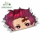 EARLFAMILY 13 см x 8,9 см для Tanjiro Demon Slayer Peek аниме большая голова Виниловая наклейка для автомобиля JDM Окно Наклейка на багажник автомобильные аксессуары