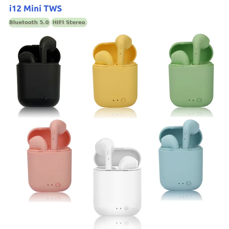 

Original i12 TWS Wireless Earphones Bluetooth 5.0 Earphone HIFI Stereo Headsets Wireless Earbuds pk i7s TWS i9s i11 i15 i20 i30