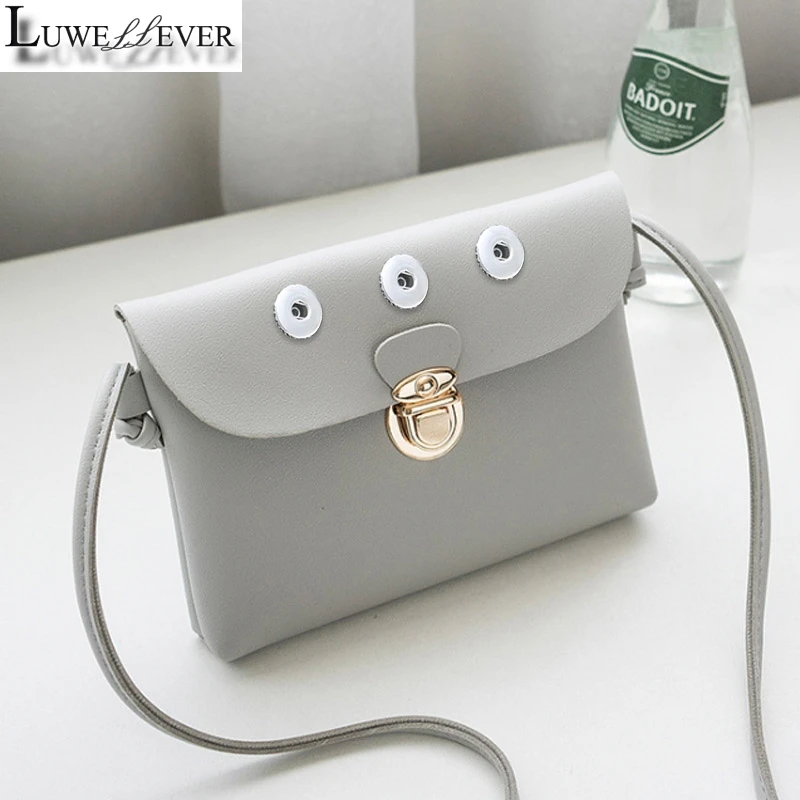 

New Brand 004 Bag Snap Button Purse Pu leather Wallet Bags Charms Bracelet Jewelry For Women Fit 18mm Button Shoulder Bags