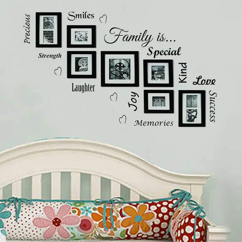 Фоторамка с изображением семейного дерева настенная наклейка коллажем смайлики