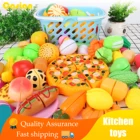 37 шт. миниатюрный кухонный комбайн для резки фруктов и овощей весело играть комплект пиццы детская игрушка набор Chechele игр Игрушки для девочек, детская одежда