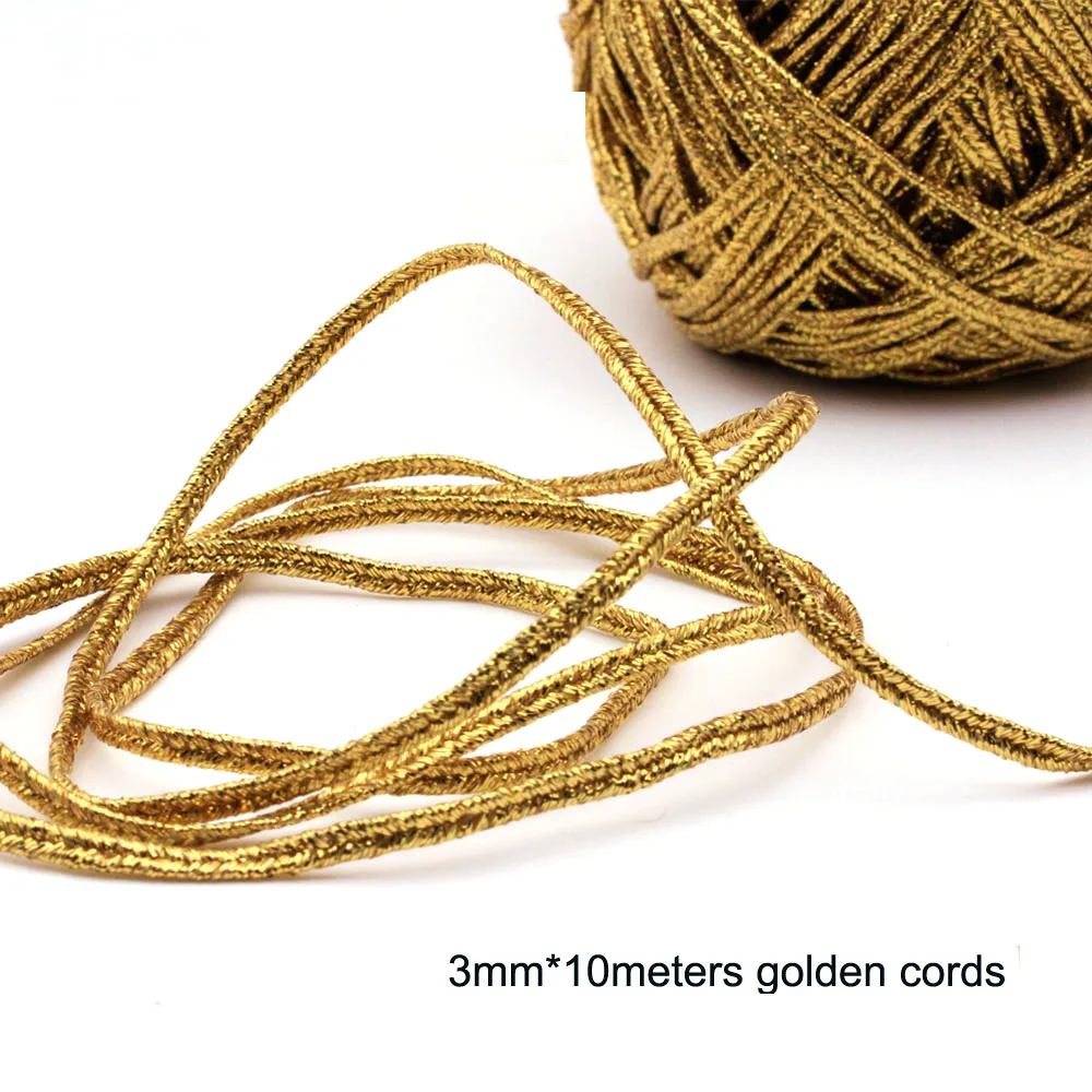 3 мм * 10 ярдов Золотая лента и ободковая для одежды аксессуары дивана занавеска