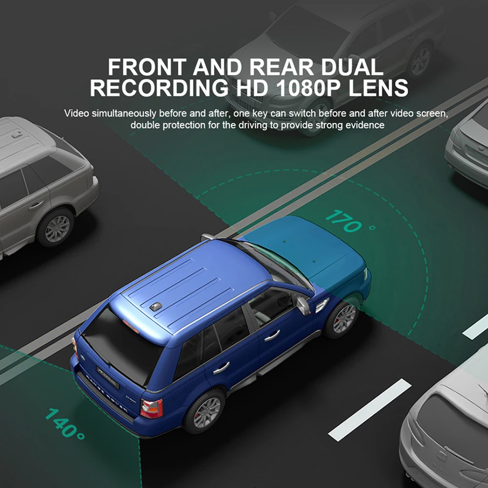 Автомобильный видеорегистратор 2022 дюйма Android 10 26 GPS WiFi 1080P FHD 4G | Автомобили и