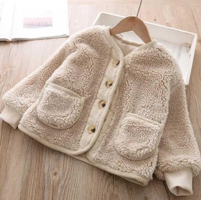 beige Новинка; сезон осень-зима; одежда для маленьких девочек; Верхняя одежда для малышей; изысканное теплое хлопковое пальто для малышей; топ с цветочным принтом; толстовки для мальчиков и девочек - Цвет: beige
