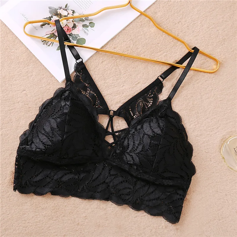 Style 1 Black Сексуальный кружевной бюстгальтер без косточек с цветочным принтом, женский бюстгальтер без косточек, модный кружевной бюстгальтер, 6 цветов, комфортное нижнее белье, интимное нижнее белье, Новинка - Цвет: Style 1 Black