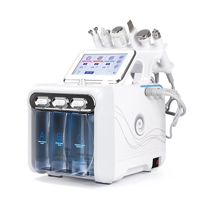 6 in 1 BIO RF Cold Hammer Hydro Microdermabrasion Water Hydra Dermabrasion Facial Skin Pore Cleaning Beauty Machine