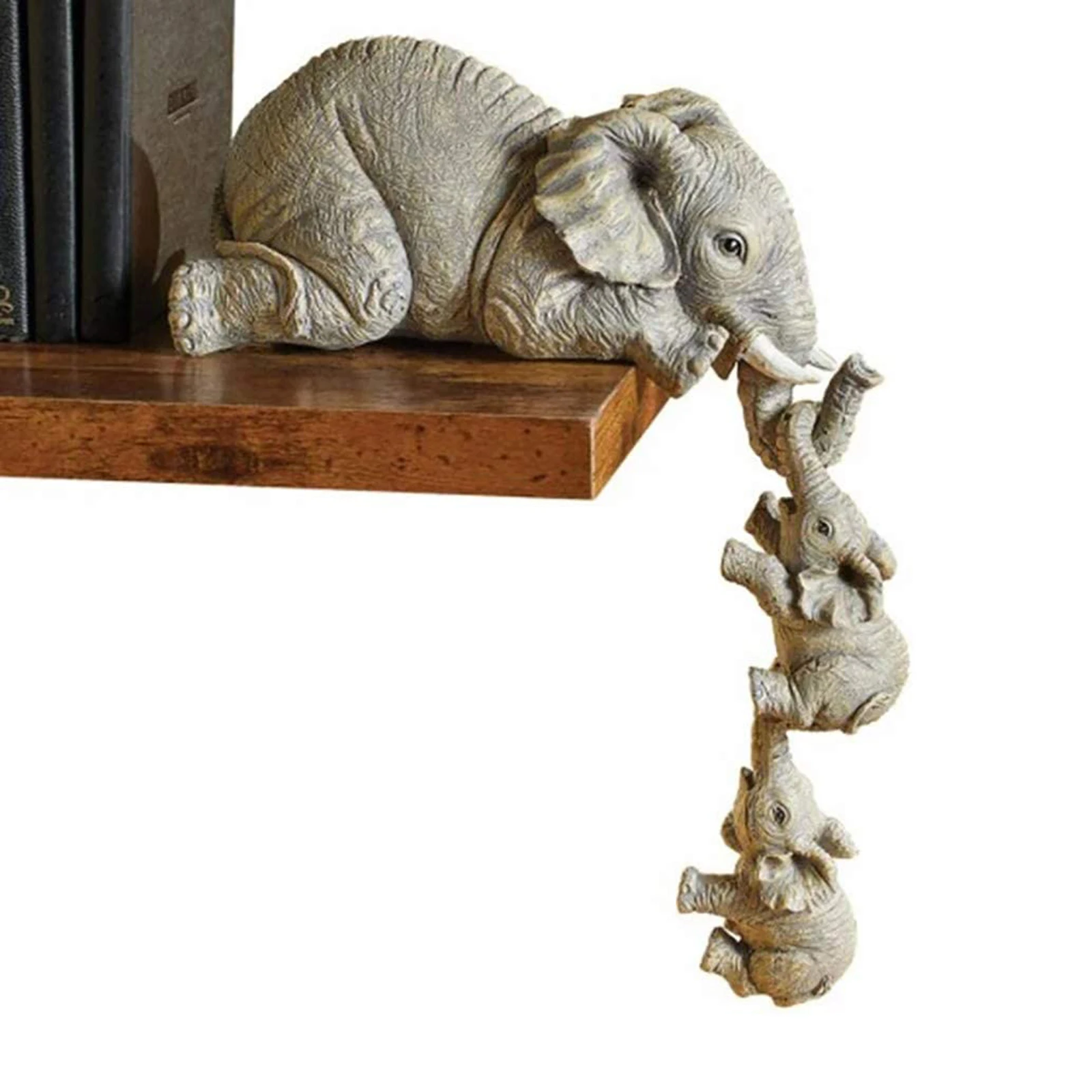 

Desktop Ornament Resin Craftwork Elephant Hanging Small Elephant Resin Handicraft Home Decorative Artwork Three-piece set