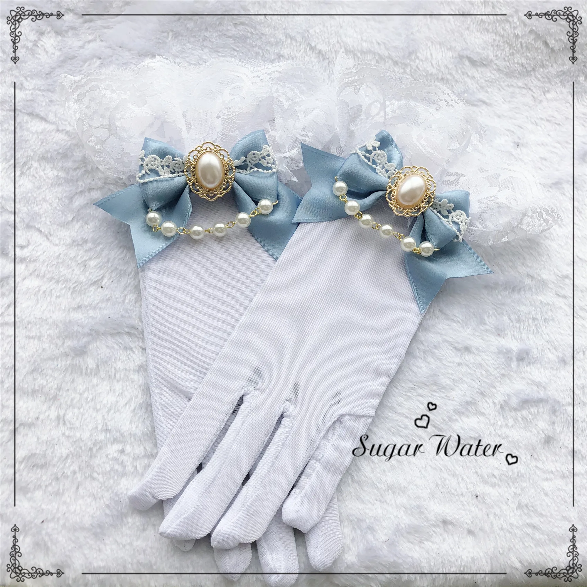 Свадебные перчатки с цветами и жемчужинами для свадебных торжеств Вечерние