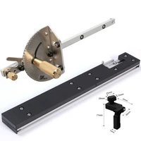 brass miter gauge aluminium profile fence with t track stop chute table saw router flip assembly ruler for diy woodworking tools