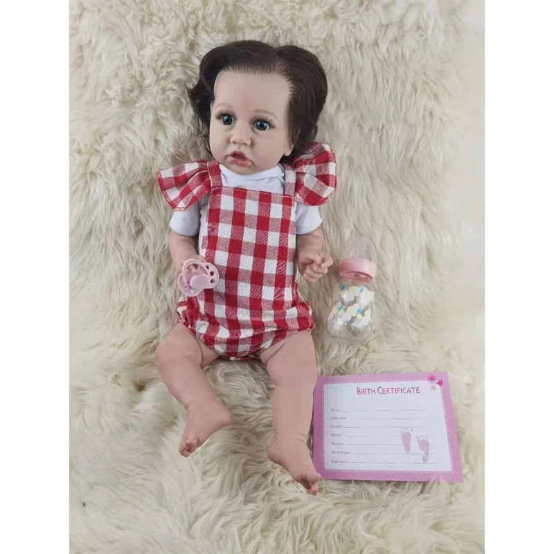 

50LE 23In Looking Lifelike Realistic Baby Silicone Newborn Care Easy Washable Toy for Children and the Elderly Xmas Gift