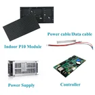 Светодиодный модуль P10 SMD, полноцветный, 32x16 пикселей, сканирование 18 RGB, 1 блок питания 5 В 40 А, 1 карта управления Wi-Fi D15, 2 шт.