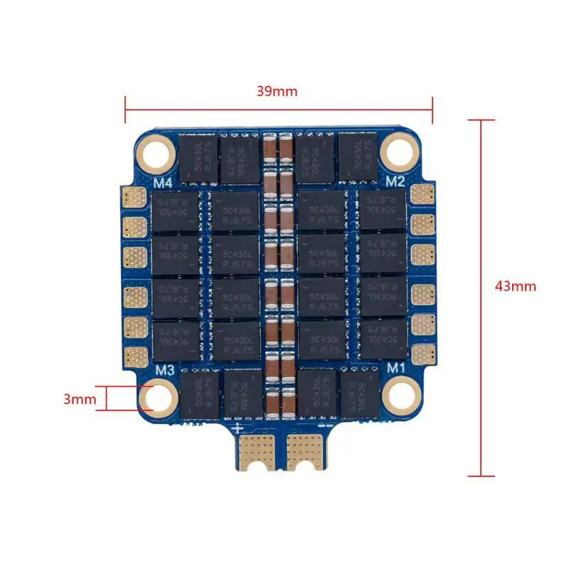 IFlight SucceX 50A 2-6s BLHeli_32 4-в-1 ESC с телеметрии Поддержка DShot150/300/600/1200 MultiShot OneShot небольшой