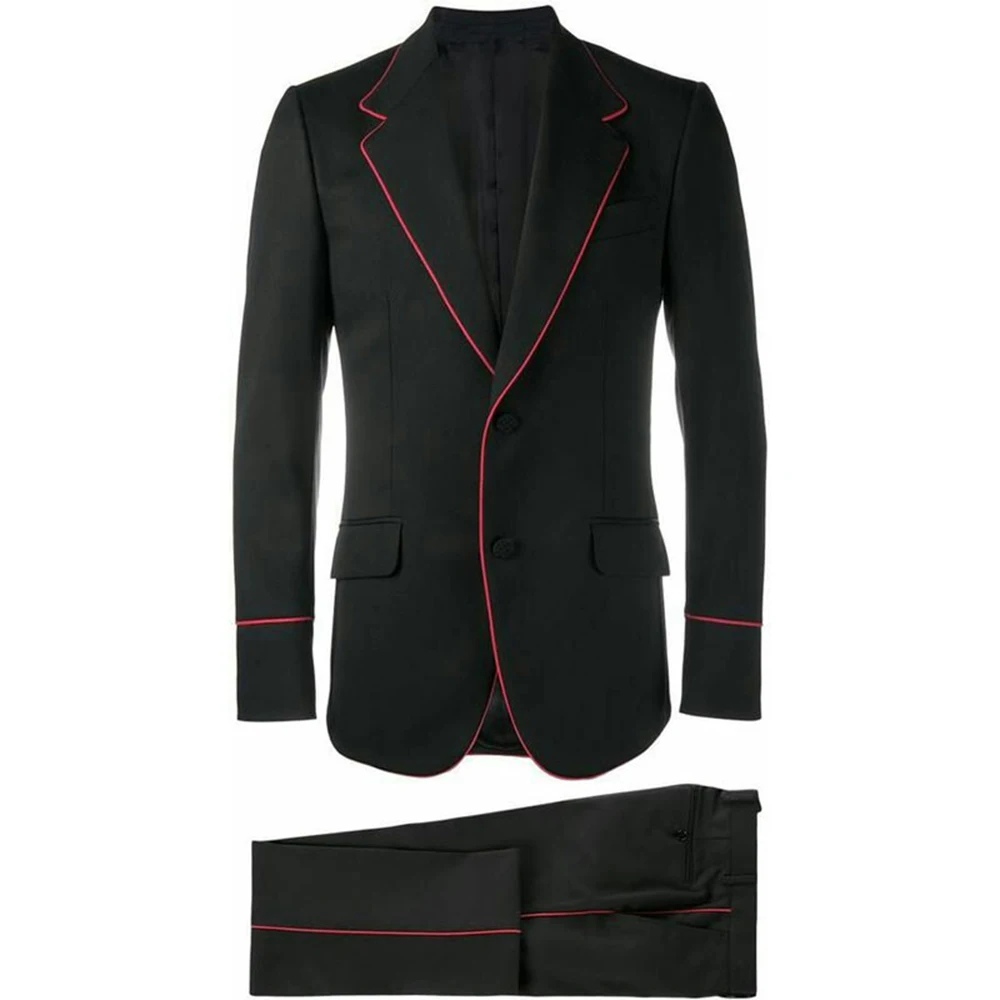 

Black Wedding Groom Tuxedo Men's Suits Costume Homme Slim Fit Blazer Trousers Man's Party Wear Clothing 2 Pieces Jacket+Pants
