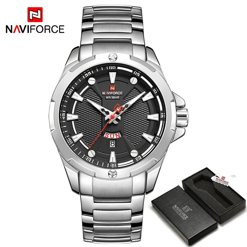 SB BOX NAVIFORCE военные модные золотые часы Мужские Роскошные Кварцевые наручные часы Спортивные Повседневные часы водонепроницаемые часы Relogio Masculino - Цвет: SB BOX