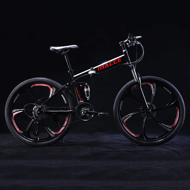 24 дюймовый складной горный велосипед 21 скоростной двойной амортизационный