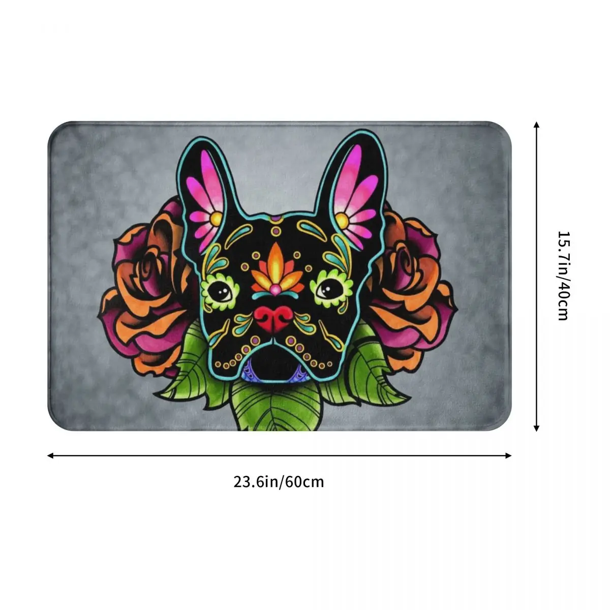 Коврик День мертвых с французским бульдогом коврик для ног ванной нескользящий