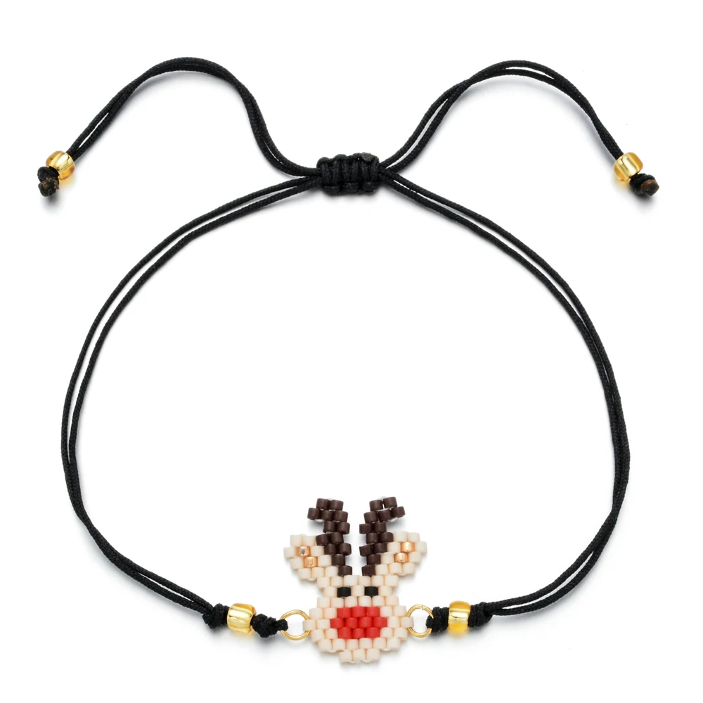 A4 Diy тканая веревка Miyuki браслет из бисера Boho Санта Клаус браслет с лосем простой ручной работы браслет дружбы для женщин Подарки - Окраска металла: A4
