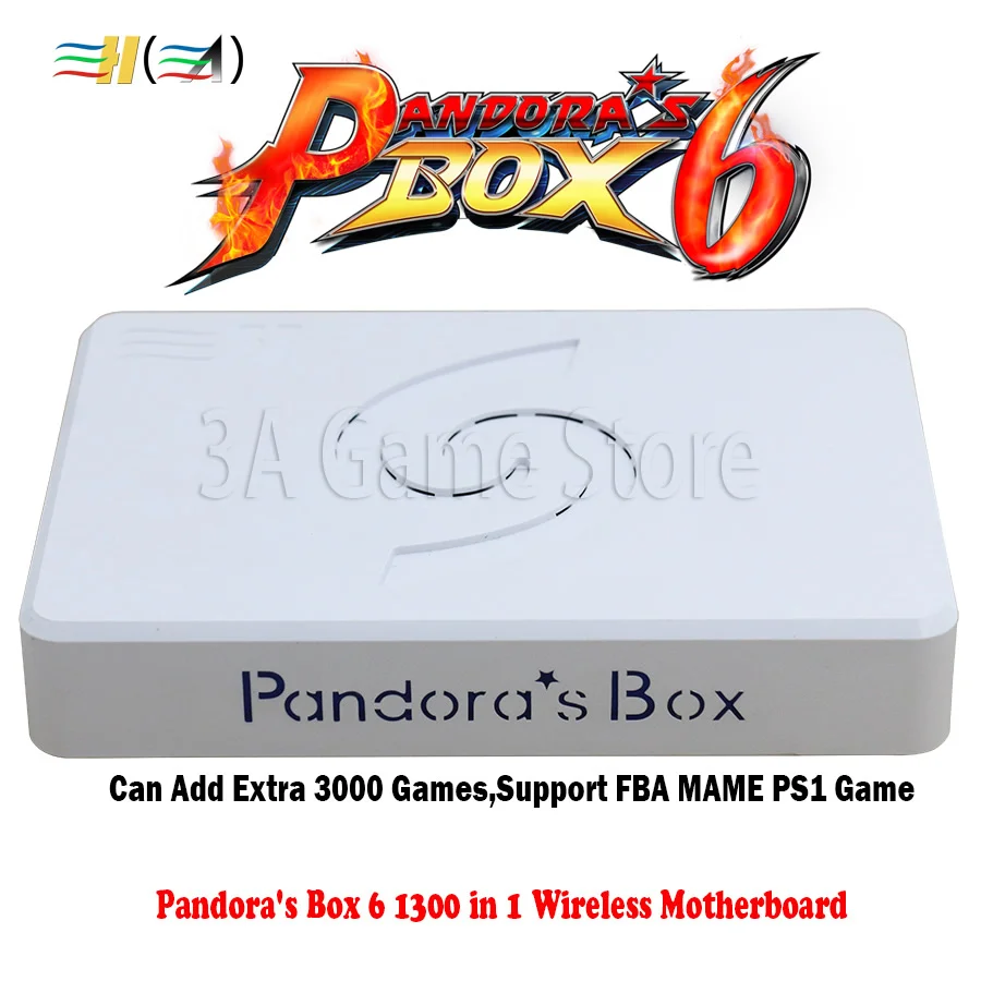 Pandora box 6 1300 в 1 беспроводная консоль аркадные игры 2 игрока джойстик Кнопка usb
