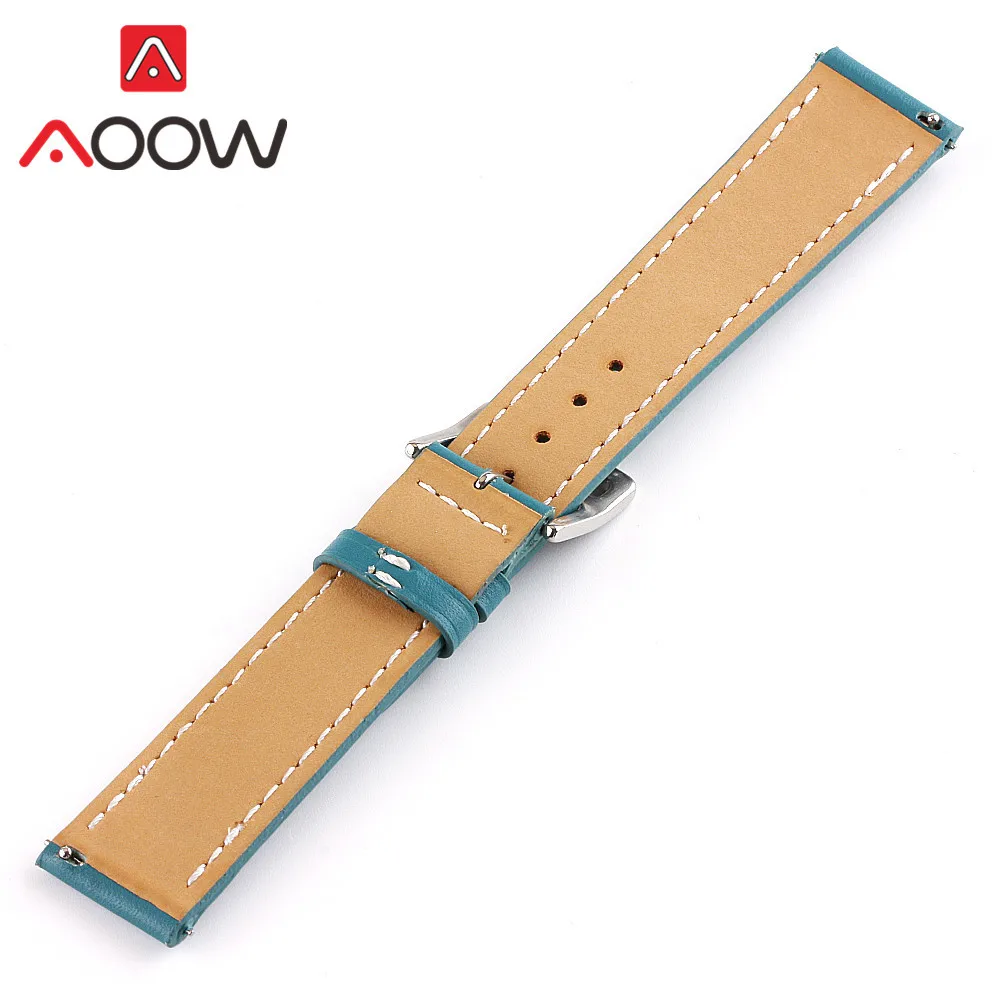 18 мм 20 мм 22 мм 24 мм ремешок из натуральной кожи для samsung Galaxy Watch Active2 42 мм 46 мм huawei GT 2 Amazfit браслет ремешок
