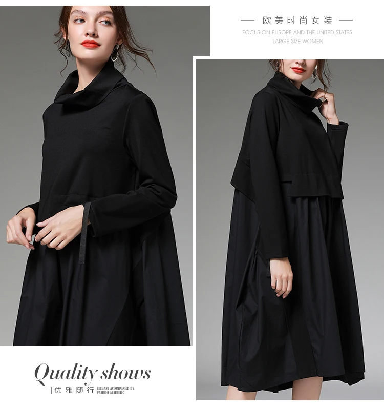 Kpop платья размера плюс женские 2020 новая мода высокое качество весна-осень платье