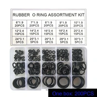 200pcsset rubber o ring o ring washer seals watertightness assortment different size with plactic box kit set