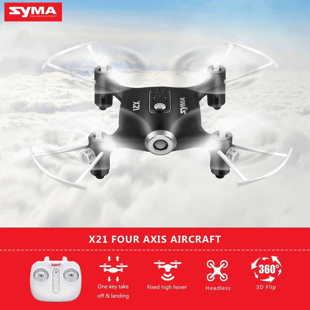 Syma X21 Радиоуправляемый Дрон Квадрокоптер 2 4G 4CH 6-aixs гироскоп вертолет с