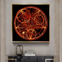 doom pentagram magic circle cartoon wall art decor posters and prints abstract canvas art anime painting picture for living room
