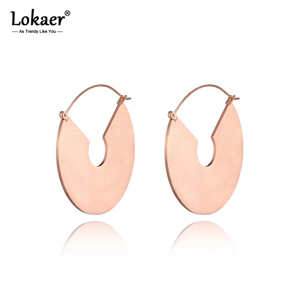 Серьги кольца Lokaer из титановой нержавеющей стали женские геометрические