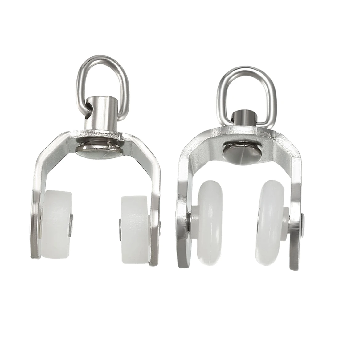 

uxcell Stainless Steel Curtain Track Rollers Plastic Frame Twin Wheeled Carriers Drapery Rails Sliding Glider