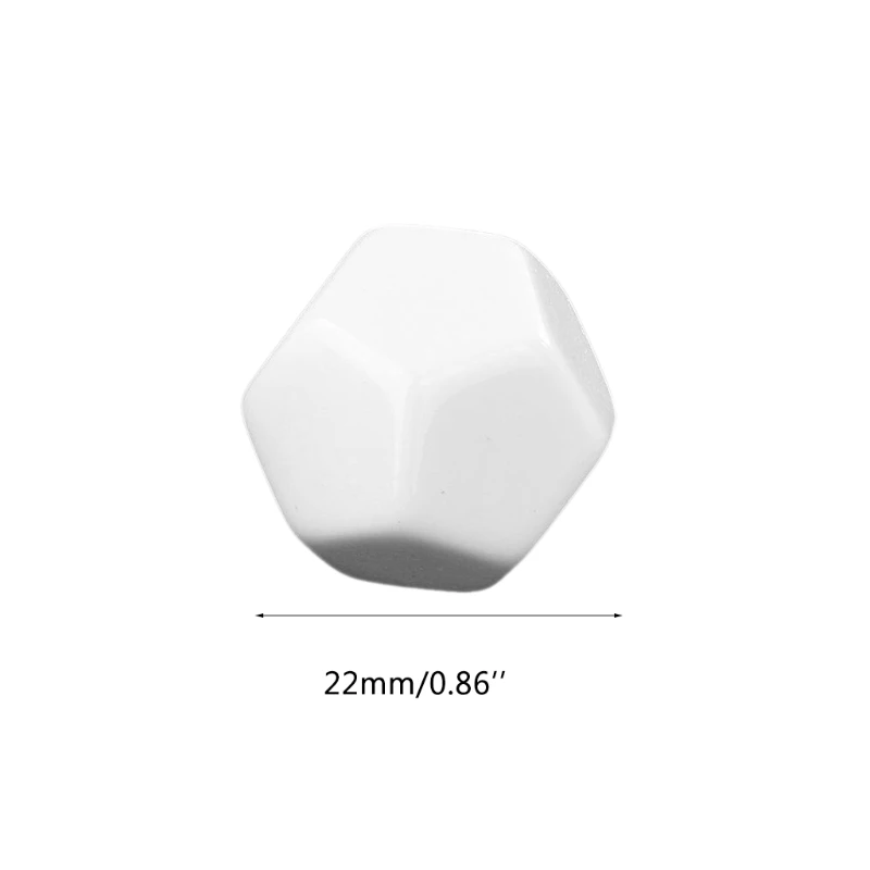 

12 Sided Acrylic White Blank Dice for Club/Party/Family DIY Games Accessories