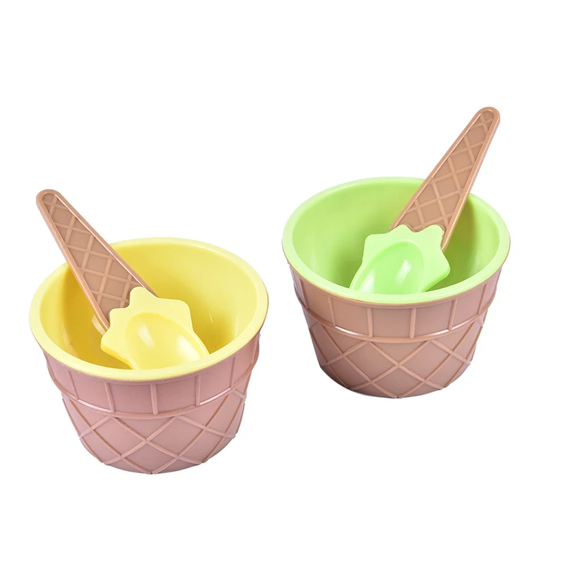 1 комплект чаша для мороженого Ложка Пластик контейнеры клей пены мяч хранения