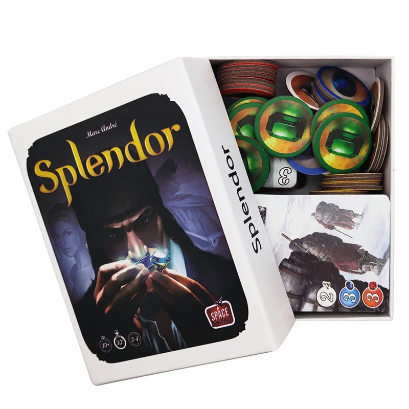 Splendor настольная игра полная английская версия картонная коробка вложения и