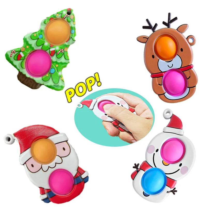 

New Fidget Toy Anti-stress Pop Its Simple Dimple Children Squeeze Christmas Kids Gift Keychain Push Bubble