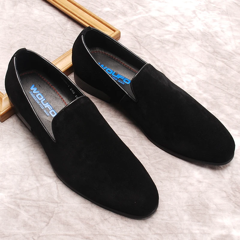 Мужские замшевые лоферы повседневная обувь в британском стиле джентльменские Свадебные классические туфли