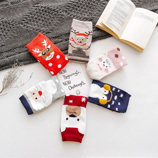 1 пара новогодних Хлопковых Носков подарок рождественские украшения 2020 года для