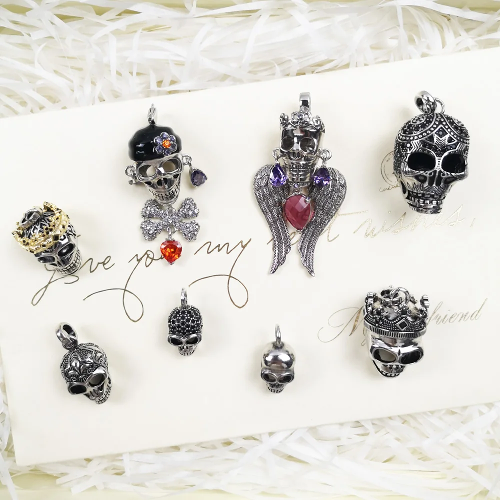 Кулон в виде короны и черепа маори из серебра 925 пробы для мужчин женщин - купить