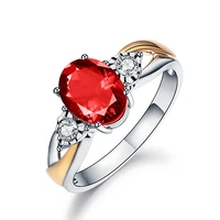 classic ring for women 925 silver jewelry accessories with ruby zircon gemstone open finger rings wedding party gift ornaments