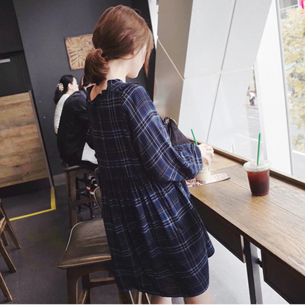 Новое Кружевное платье без воротника Осень 2019 женские модные повседневные милые