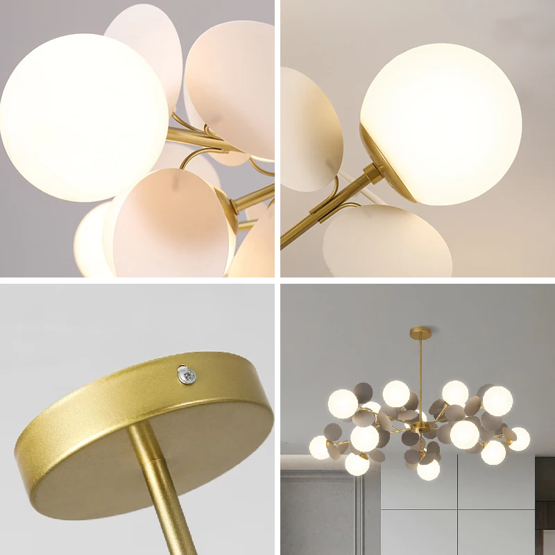 

Nordic Hanging Lamp Chandeliers Modern Flower Branch Led Chandeliers for Living Dining Children's Room Hotel Art Decor Lighting