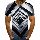 2021 Новая мужская футболка с 3D-принтом в стиле панк, Мужская футболка, летний топ, Мужская модная футболка